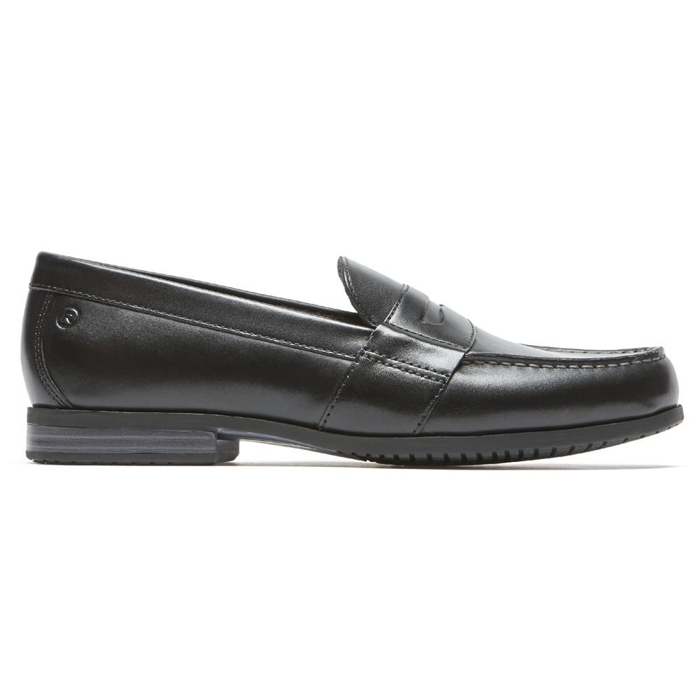 Rockport Classic Lite 2 Penny Slip-Ons - Mens Loafers - Black - NZ (ZFV-514293)